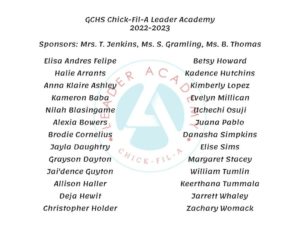 Chick-Fil-A Leader Academy 2022-2023