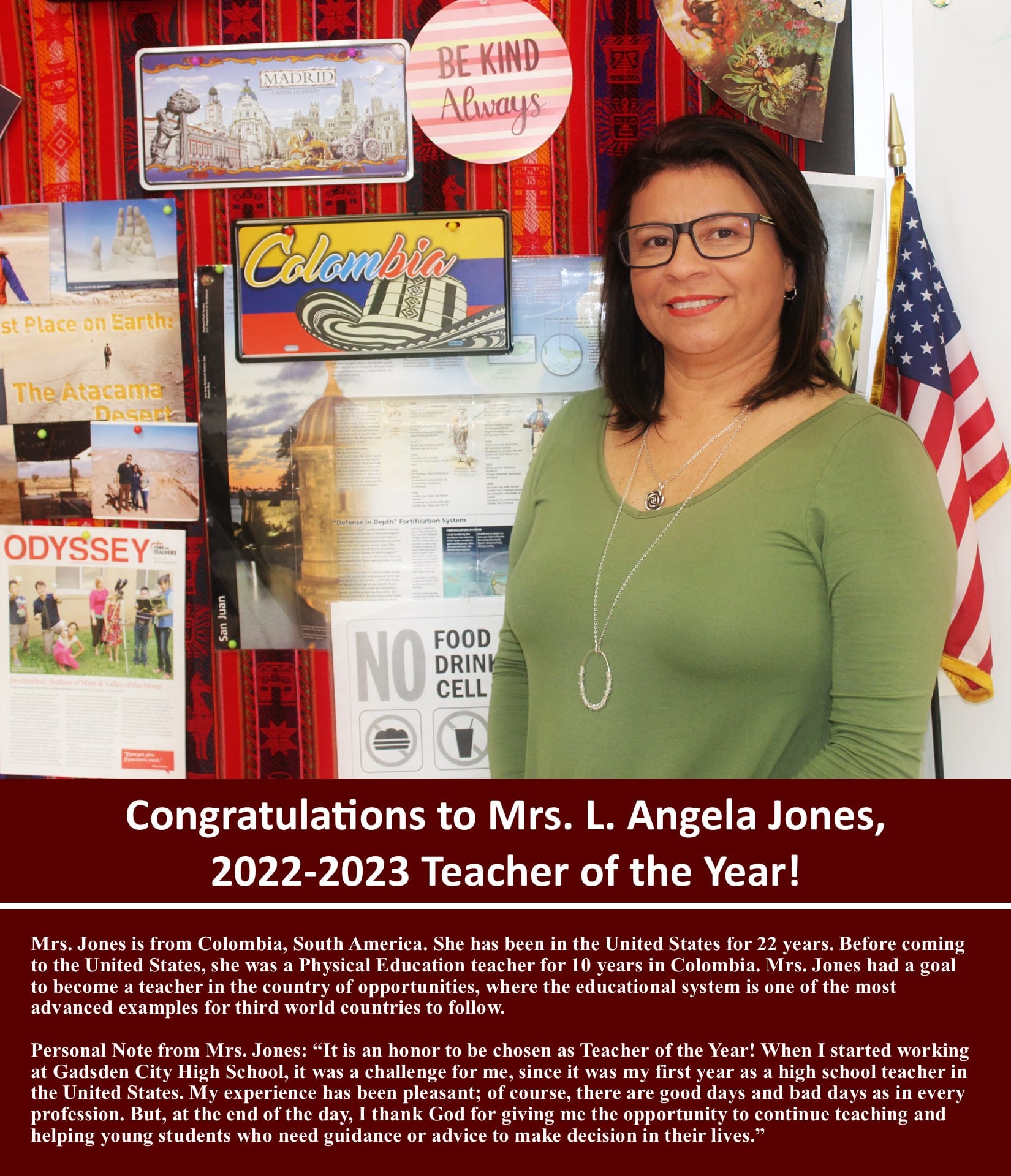 2022-2023 GCHS Teacher of the Year, Mrs. L. Angela Jones!
