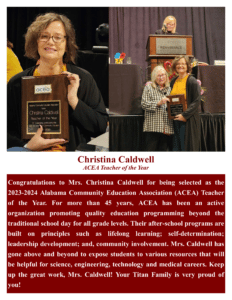 Christina Caldwell, ACEA Teacher of the Year