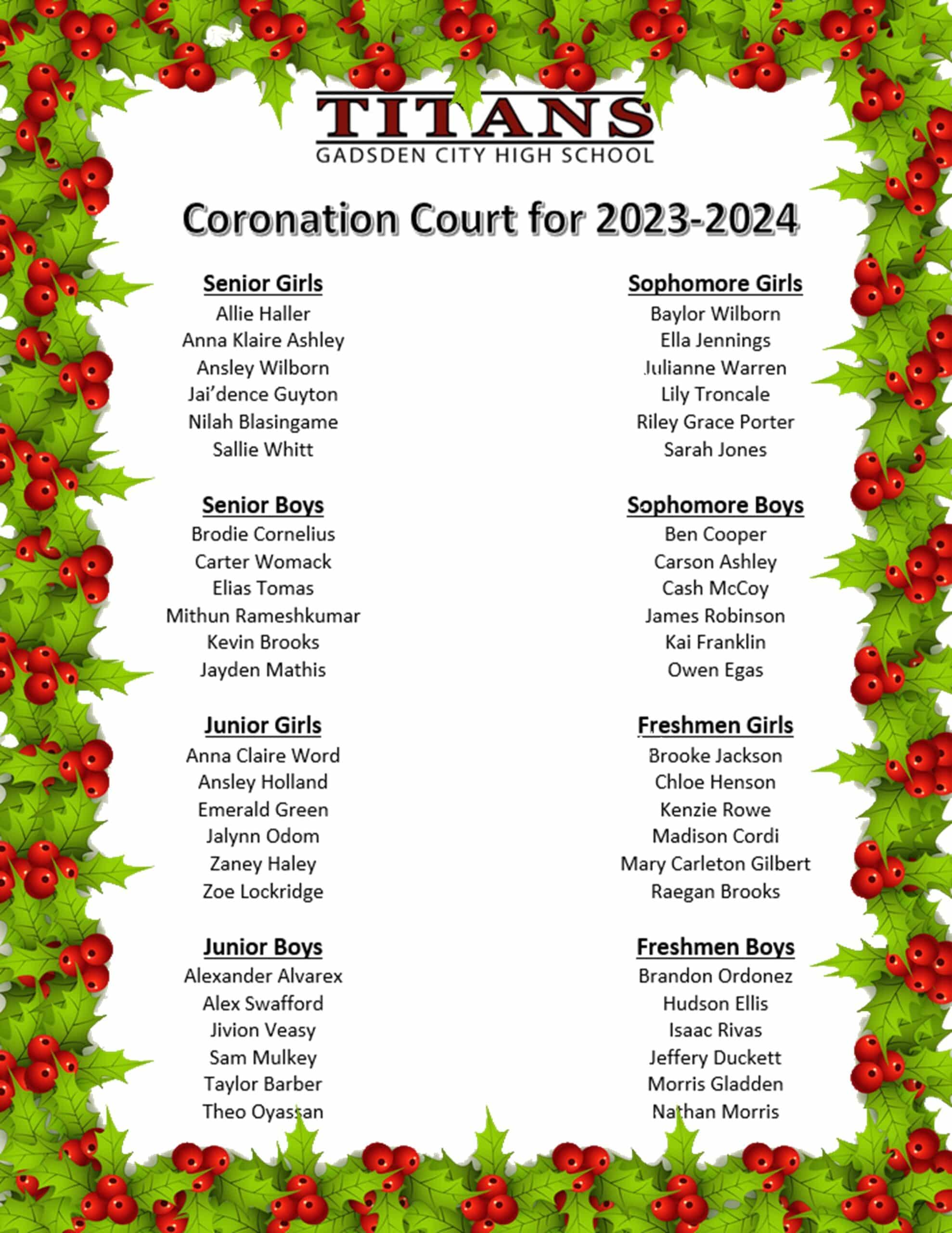 2023-2024 Coronation Court