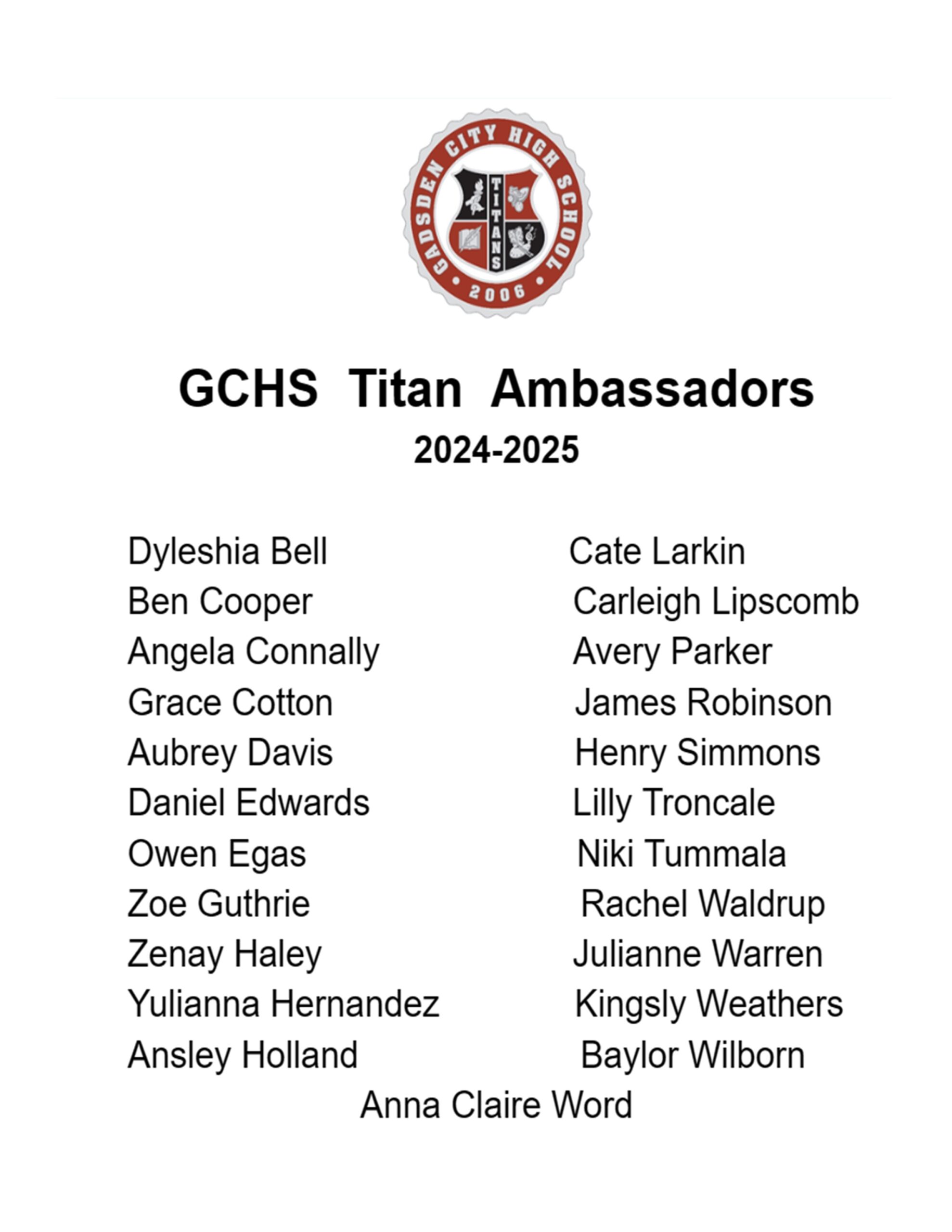 2024-2025 Titan Ambassadors